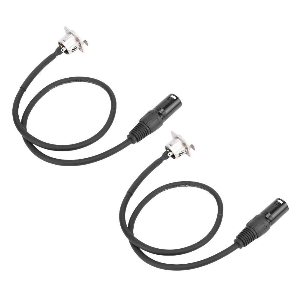 2 Pcs 3Pin XLR Female To 3Pin Male XLR Pass Through Cable Mic Feed Thru Converter for Floor Box чёрный