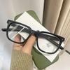 Korean Retro Black Frame Myopia Glasses for Women Trendy Unisex Square Large Frame Glasses Anti Blue Light Near Sight Eyewear