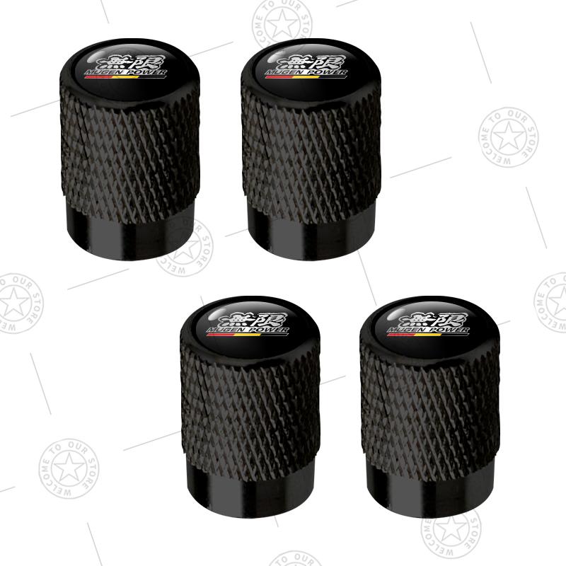 4pcs Mugen Power Typer Logo Car Wheel Tire Valve Caps Air Stem Aluminum Accessories For Honda Civic Fit Jazz Accord Inspire City