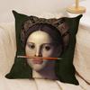Classical European Fun Figures Cushion Cover Silky Short Plush Double-Sided Printed Pillow Case For Sofa All Seasons Home Decor