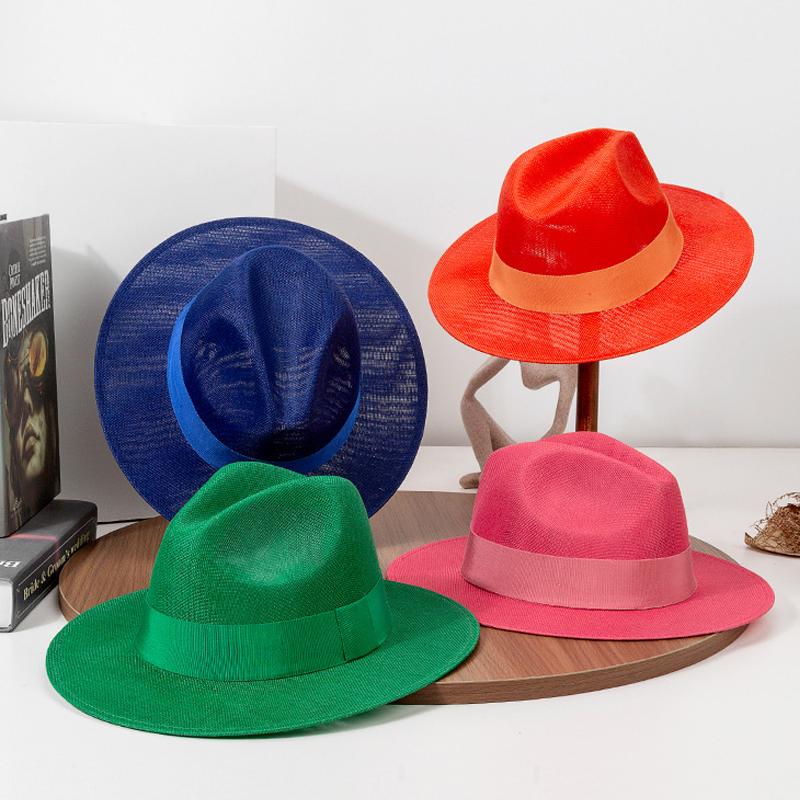 Men'S Hat Panama Hat French Summer Large Brim Hat Retro British Panama Hat Outdoor Travel Beach Sun Hat Sombrero Hombre