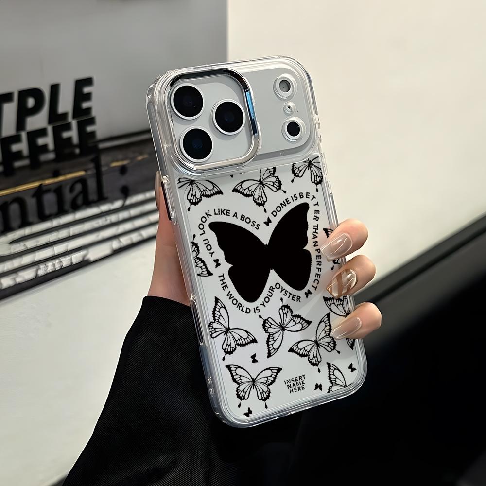 Fashion Butterfly Phone Case for Apple iPhone 17 Air 16 16e 15 14 13 12 11 Pro Max X Xs XR 8 Plus Luxury Clear Cover