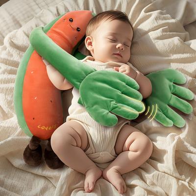 Baby Sleep Soothing Palm Cute Stuffed Plush Toy Baby Patter Fruit Shaped Comforting Pillow Gentle Patting Soothing Toy for Cuddling