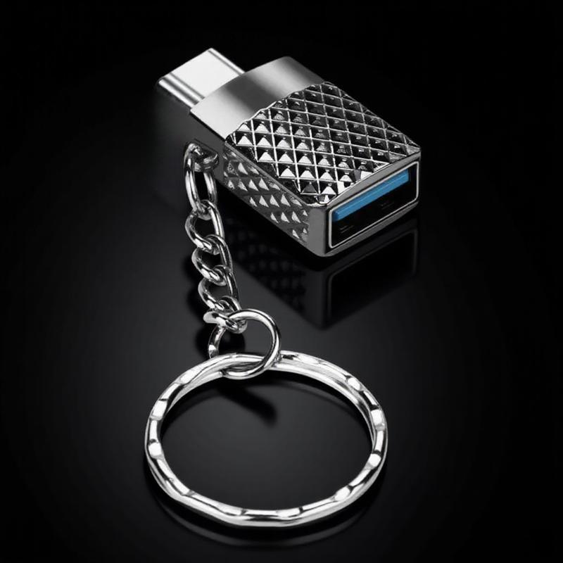USB C To USB 3 0 OTG Adapter Type C Male To Female Converter with Keychain Zinc Alloy Case for Smartphones Tablets