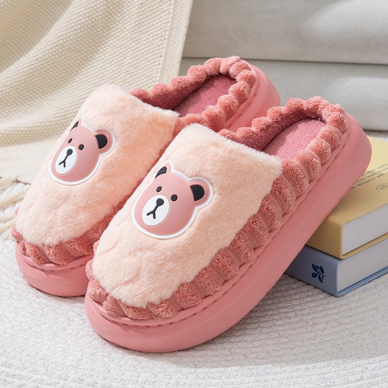 

New thick-soled cotton slippers women s autumn and winter home comfort warm feet non-slip home odorless EA slippers men s winter 36-37 is suitable for sizes 35-36
