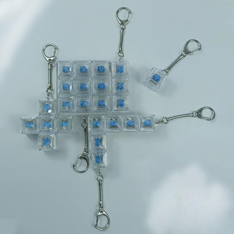 Klíčenka s tlačítkem klávesnice 1/4/9 kláves Fidget hračky Vtipné dekompresní tlačítko Keycaps Hračky na uvolnění stresu pro prsty Děti