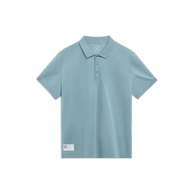 Li Ning Logo Print Korte Mouw Poloshirt Heren tops Groen APLT019-7