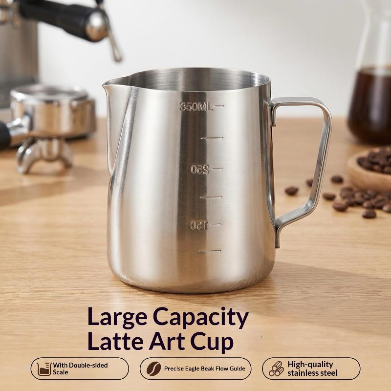Stainless Steel Milk Frothing Pitcher Dishwasher Safe 350ml/600ml for Cafe Shop Espresso Pull Flower Latte Art