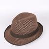 Men's Jazz Hats Summer Breathable Sun Protection Hat Beach Hats Middle-Aged and Elderly Hat Casual and Versatile