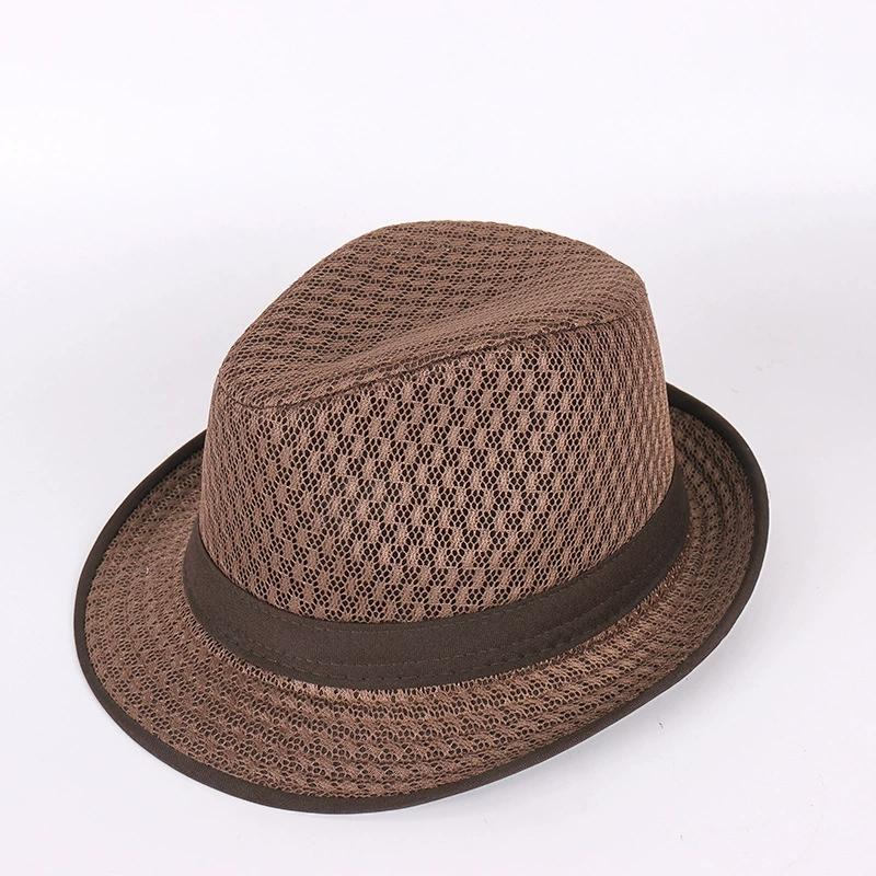 Men's Jazz Hats Summer Breathable Sun Protection Hat Beach Hats Middle-Aged and Elderly Hat Casual and Versatile
