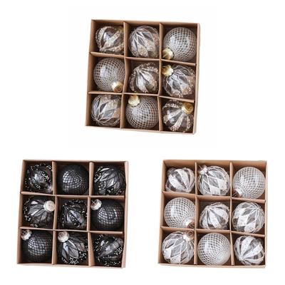 9 Stück/Set Weihnachts-Hängekugel Christbaumkugel für Weihnachtsbaumdekoration Feiertags-Hochzeits-Party-Dekor 2024 Neujahrsgeschenk