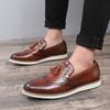Fashion Men's Personalized Designer Tassels Loafers Mens Slip-on Casual Leather Retro Brogues Shoes