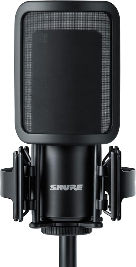 SHURE SM4 Home Recording Microphone Kit Condenser Microphone with Shock Mount and Pop RF Noise Professional for Video Home Live SM4-K-KIT Filter,