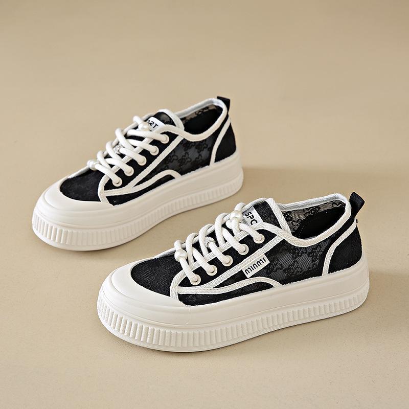 

Женские кеды на белой подошве, парусиновые женские туфли, маленькая обувь для беременных, летняя сетчатая дышащая обувь 2025, низкие, для отдыха и спорта, новые модели по отличной цене 38 чёрный