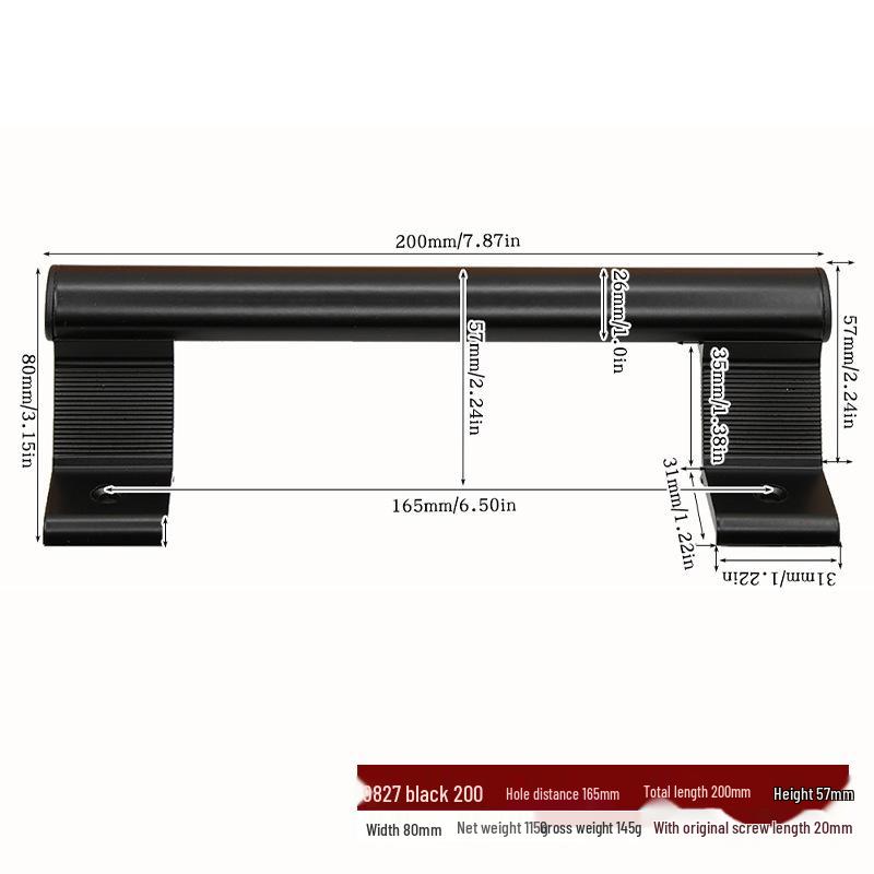 Heavy Duty Black Metal Barn Door Handle for Sliding & Wooden Doors
