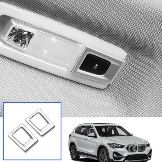 ABS silver car rear reading light lamp cover trim 2pcs For BMW X1 2016- F48
