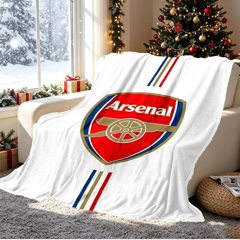 Arsenal F.C Pattern Blanket for Home Decoration, Bed, Sofa, Car Travel, Camping, Suitable for All Seasons, Birthday Christmas Gift