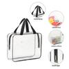 Transparent Double Pocket PVC Makeup Bag with Button Closure