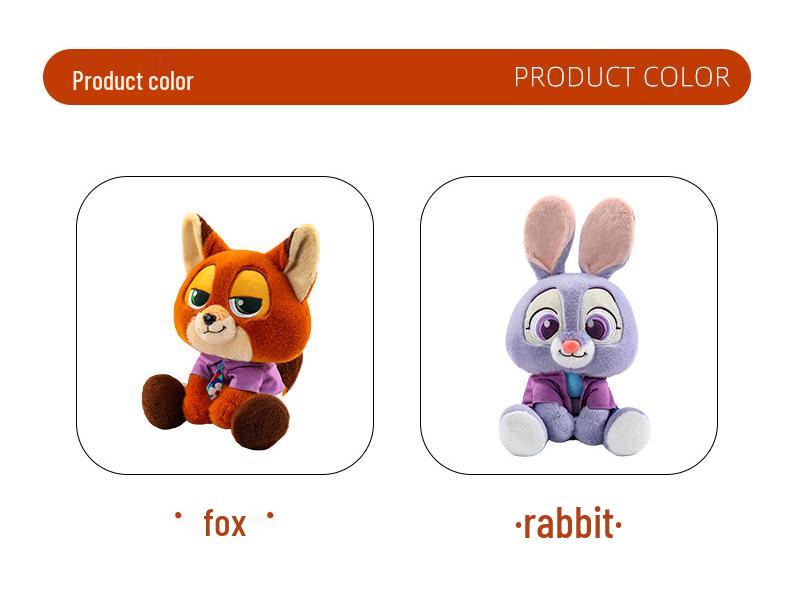 Judy and Nick Plush Doll Set – Cute Animal City Sitting Pose, Perfect Birthday Gift for Kids