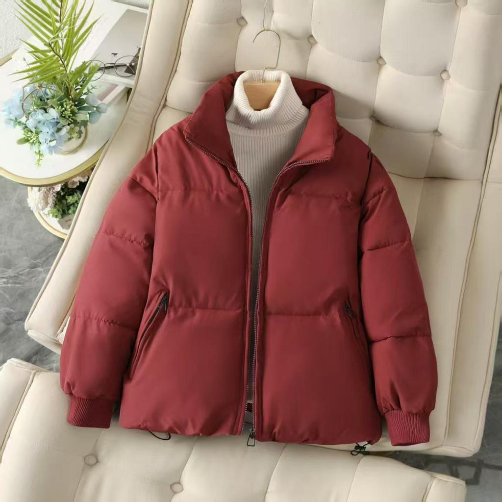 2025 winter down cotton jacket women's cropped cotton jacket Korean version loose slimming cotton winter top jacket