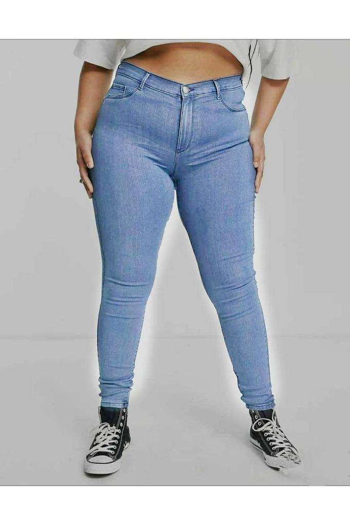 Women's Fashion Big Size jeans Black Plus Size Tight-fitting Jeans (Skinny)