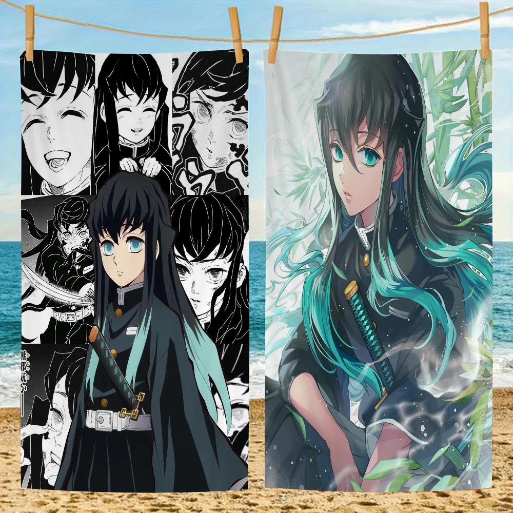 Shanika Chen Muichiro Tokito Anime Classic Vintage Cartoon Beach Towel Cute Kawaii Room Decor Bath Children Hand Towels For Bathroom Shower
