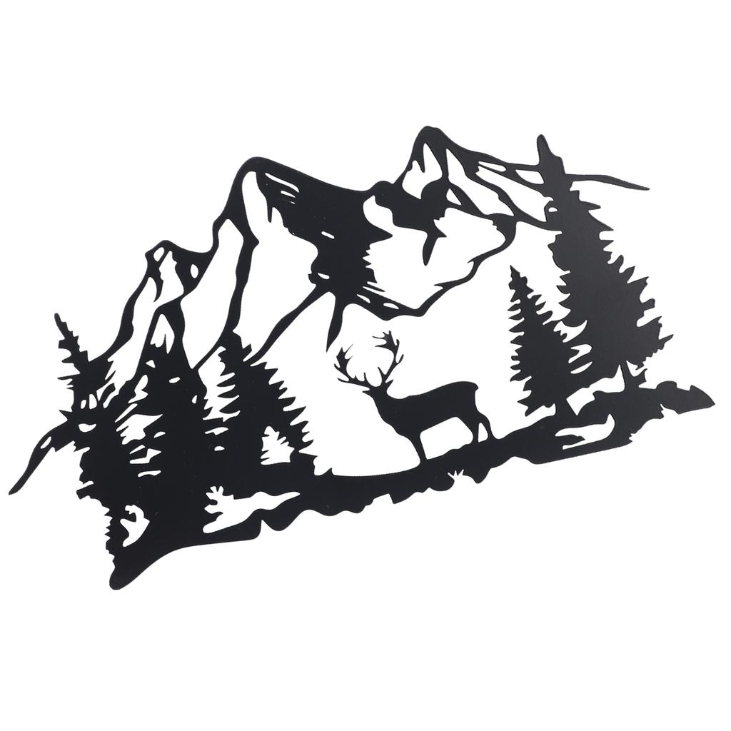 Metal Deer Wall Art Rustic Lifelike Mountain Forest Deer Wall Decor for Bedroom Living Room