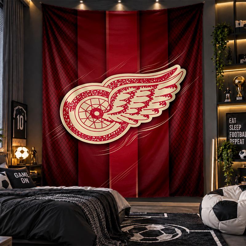 Arazzo da Appendere al Muro Stampa Detroit Red Wings Tessuto per Soggiorno Camera da Letto Decorazione per la Casa