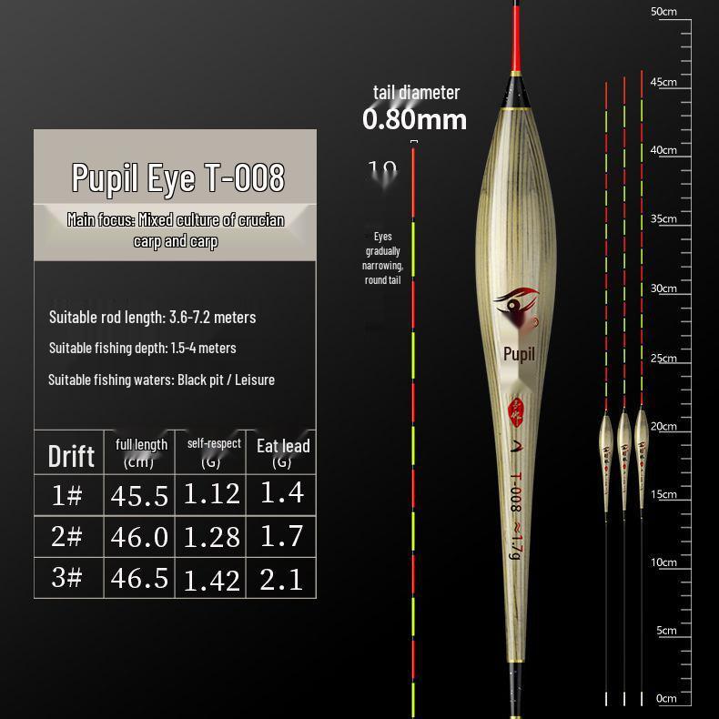 High Sensitivity Eye Black Fishing Float: Super Eye-Catching, Thickened Tail for Light Bite Crucian Carp Fishing