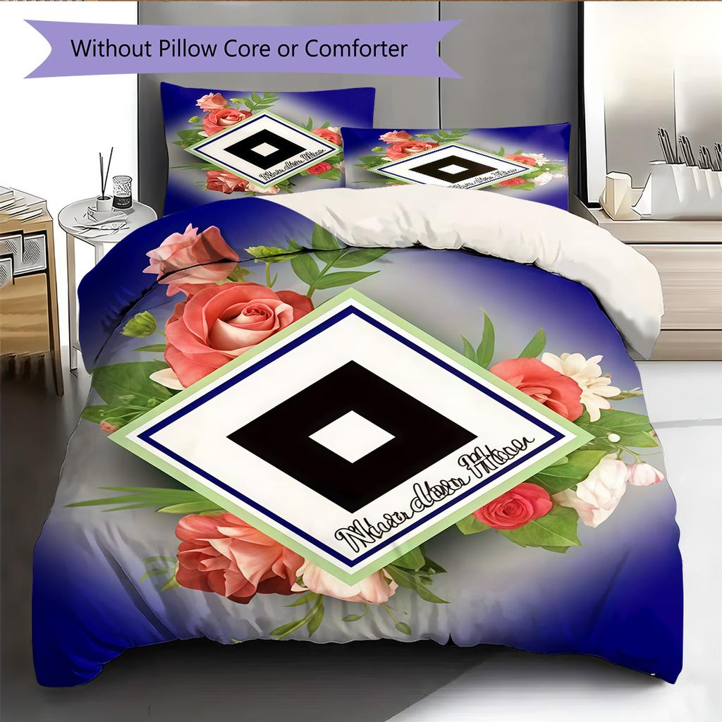 Set Copripiumino Trapuntato Hamburger SV Federa Federe Decorazione Casa Regalo di Compleanno (1 * copripiumino + 2 * federa, senza nucleo)