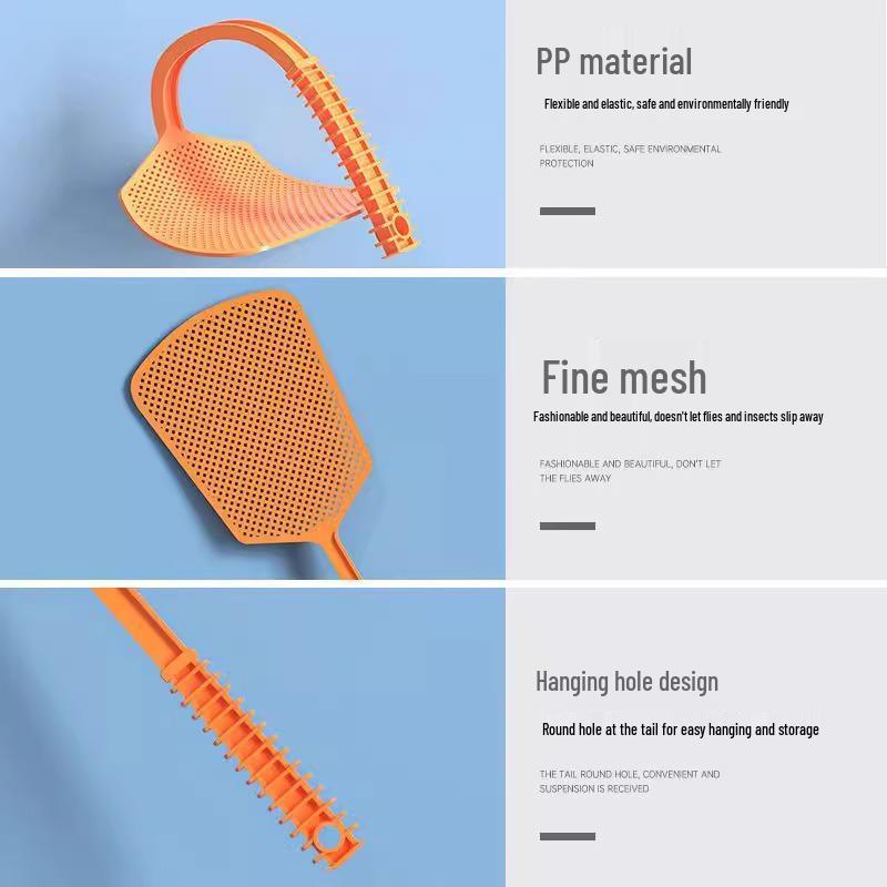 Nerozbitná silikonová plácačka na mouchy se zesílenou prodlouženou rukojetí