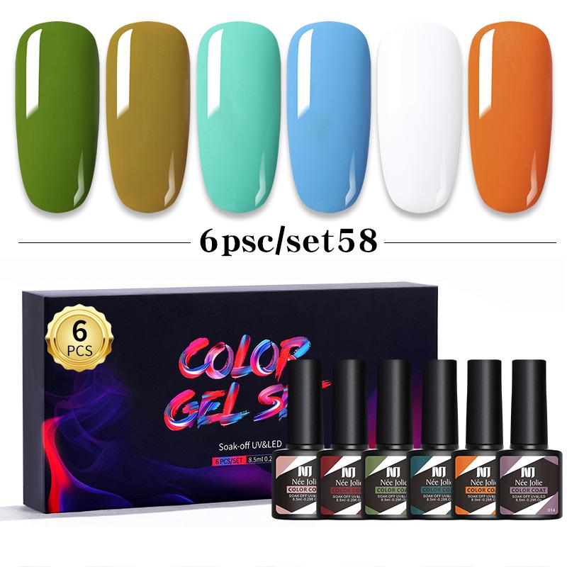 Nail Polish Glue Set 8Ml 6 Bottles Boxed Nail Art Barbie Glue Japanese Nail Color Glue Phototherapy Glue