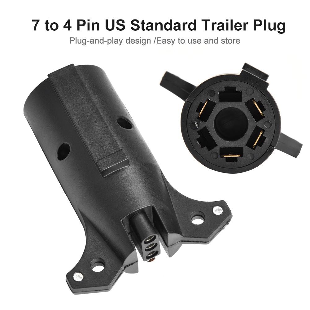 12V 7 to 4 Pin US Standard Trailer Light Plug Truck Cable Connector Adapter