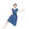 Solid color lace-up A-shaped dress waist summer new fashion chic temperament medium and long skirt women's pocket
