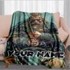 1PC Custom Name Warrior Poster flannel blanket versatile,all-season throw suitable for the living room,bedroom,camping,travel,and gift