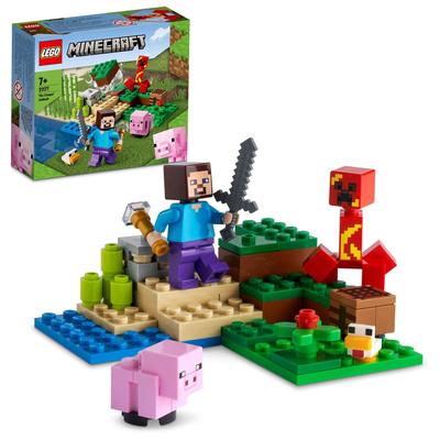 LEGO Minecraft Confrontation with Creeper 21177 Toy Block Παρουσιάστε βιντεοπαιχνίδι αγόρια κορίτσια ηλικίας 7 ετών και άνω