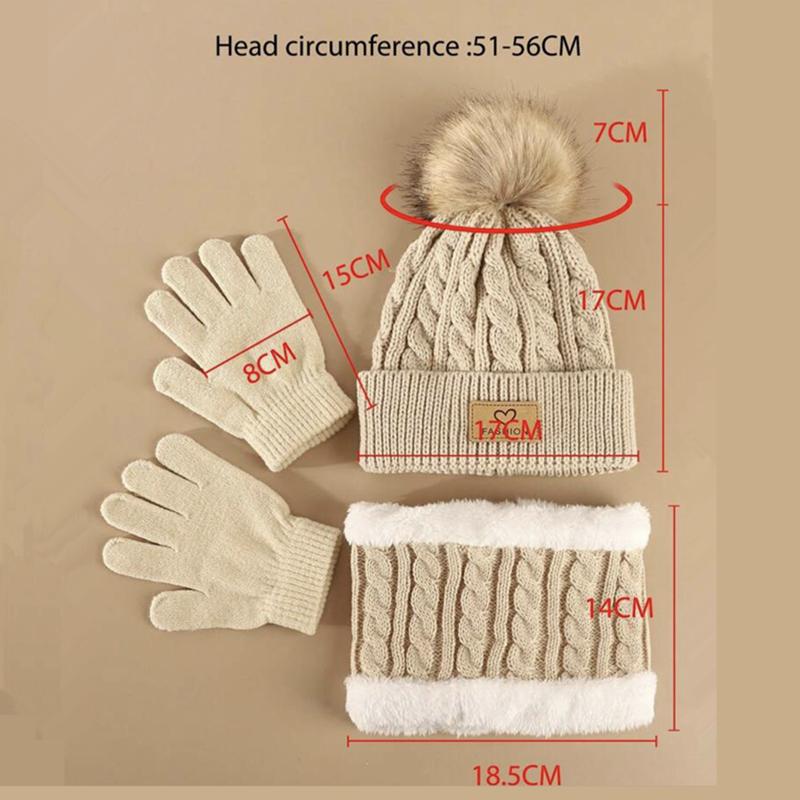 3 teile/satz kinder Winter Warme Einzel Ball Pompons Stricken Hut Schal Handschuhe Für Jungen Und Mädchen Warm Und Kalt-beweis Anzug