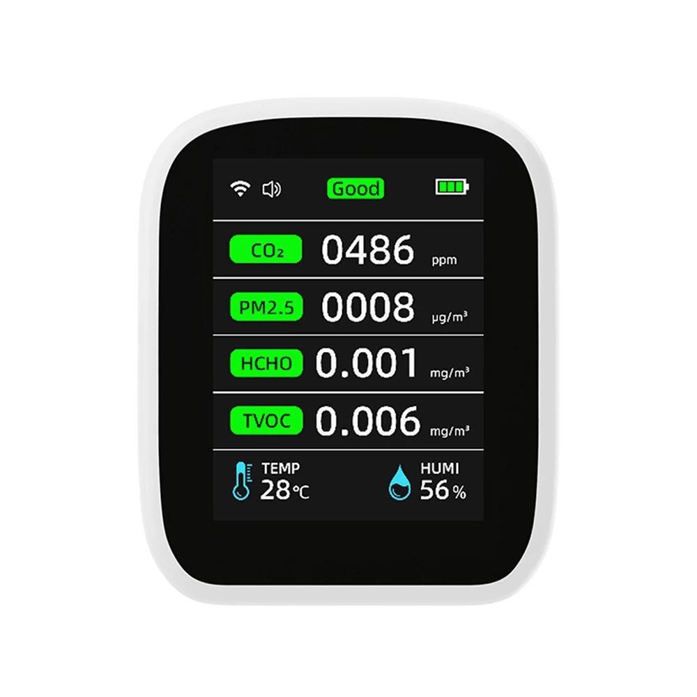 

with NDIR Technology CO 2 Detector Temperature Detector Carbon Dioxide Detector TVOC,