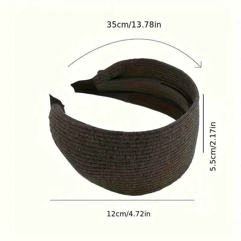 Retro High Crown Wide-Edged Headband for Women Anti-Slip Hairpin Hair Ornament Elegant Hair Accessory for Formal & Casual Events