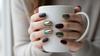 KRIPAs Nail Fairy Premium Press-on Nails, matte black and mesmerising iridescent green chrome finish, Coffin Shape, Glossy and Matte Finish, 24 Co