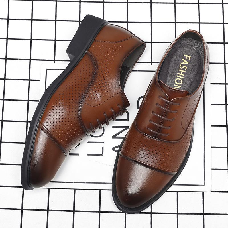 

Large size hollow men s shoes size 202546 men s summer three-joint hole shoes formal leather shoes men s 37
