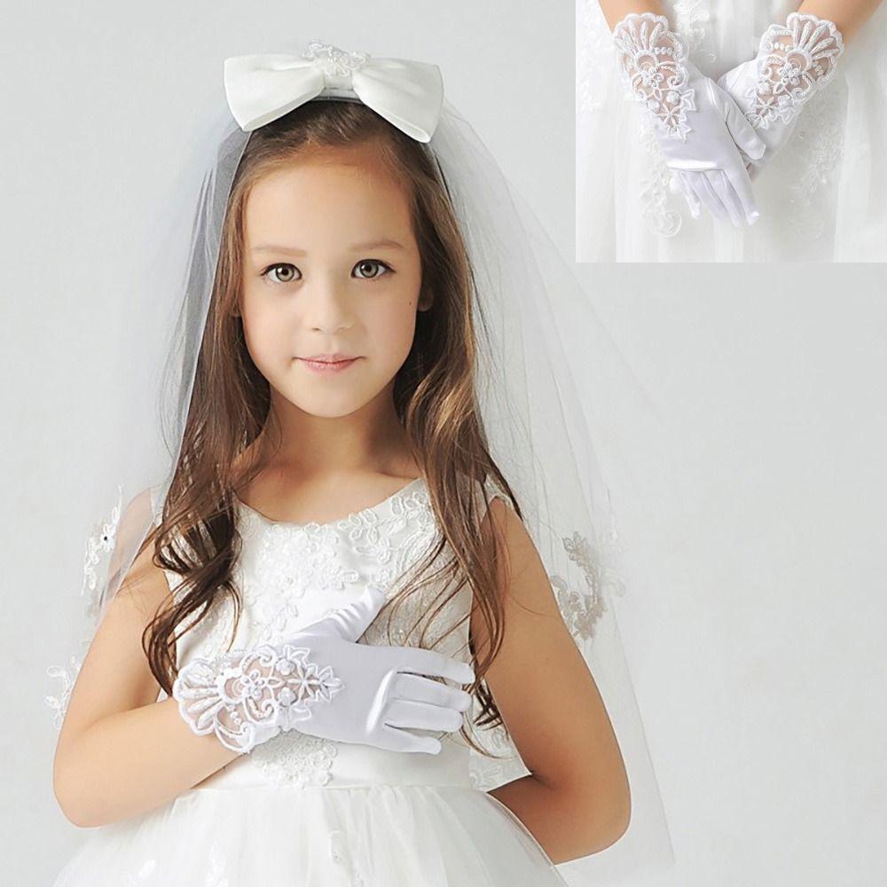 Children's Wedding Dress Stage Gloves Princess Gloves Wedding Gloves Full Finger Mittens