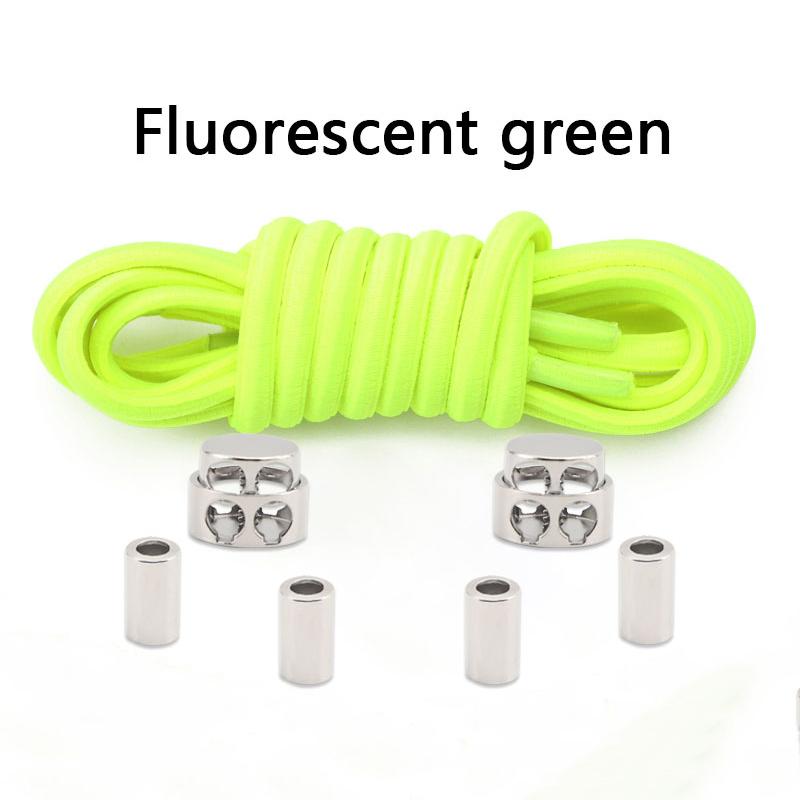 1Pair/2Pair New Metal Buckle Laces Unisex Quick-On/Off Shoelaces Oval Elastic Shoelace for Sneakers and Boots