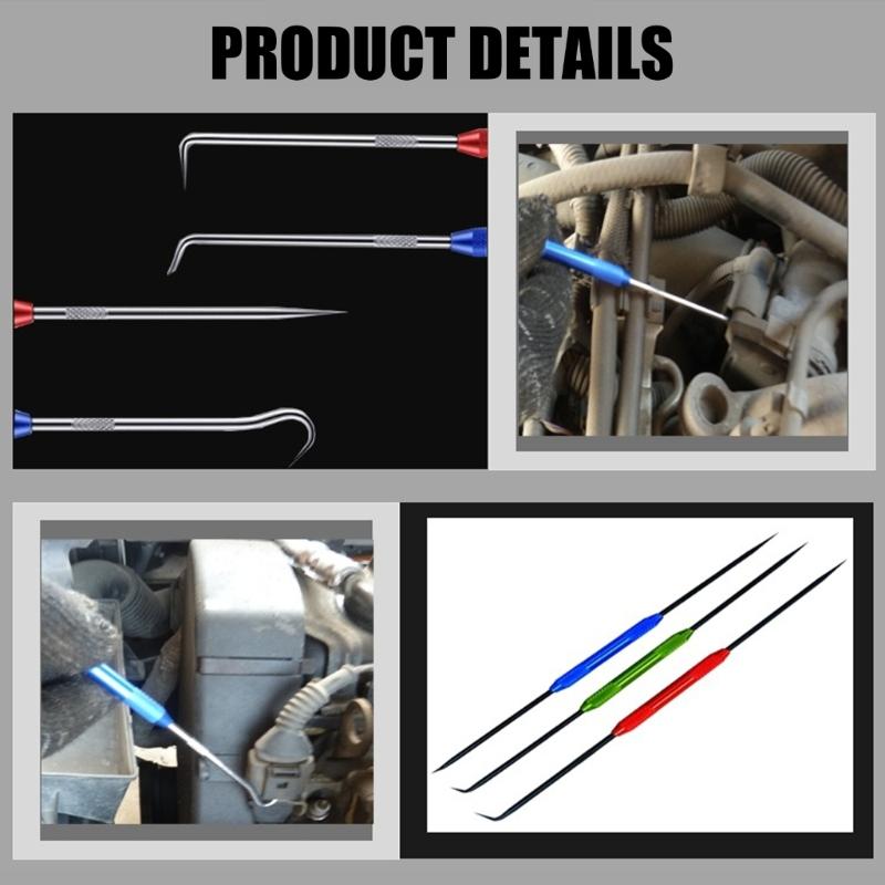 2Pcs Metal Scriber Seal Pick Puller Set O Rings Removers Angle Hook Tip Sealing Rings Picking Hook Group Tool Shaped Puller