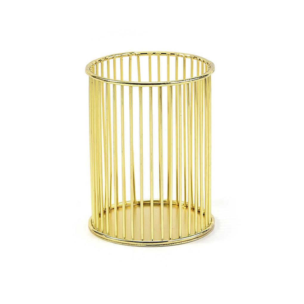 Kovový držák na pero Kancelářský organizér Psací stůl Dutý kontejner Psací potřeby Multifunkční košík na módu Úklid domácnosti