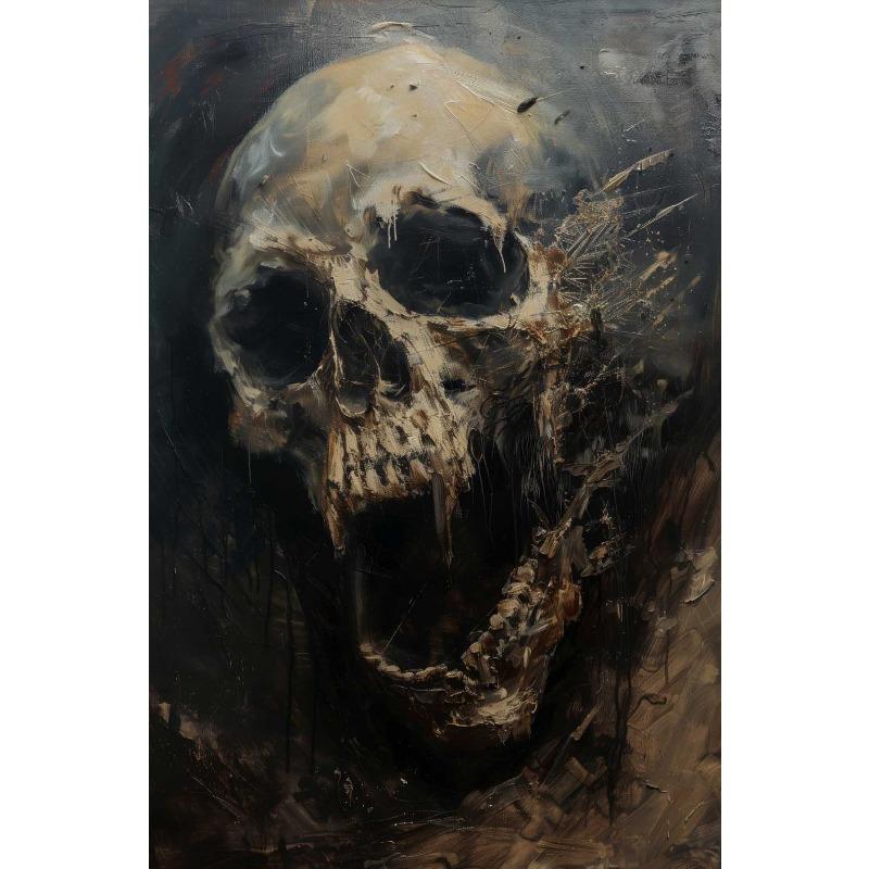 Abstract Horror Skeleton Poster Fantasy Witchy Creepy Festival Canvas Painting Wall Art Halloween Christmas Bedroom Home Decor