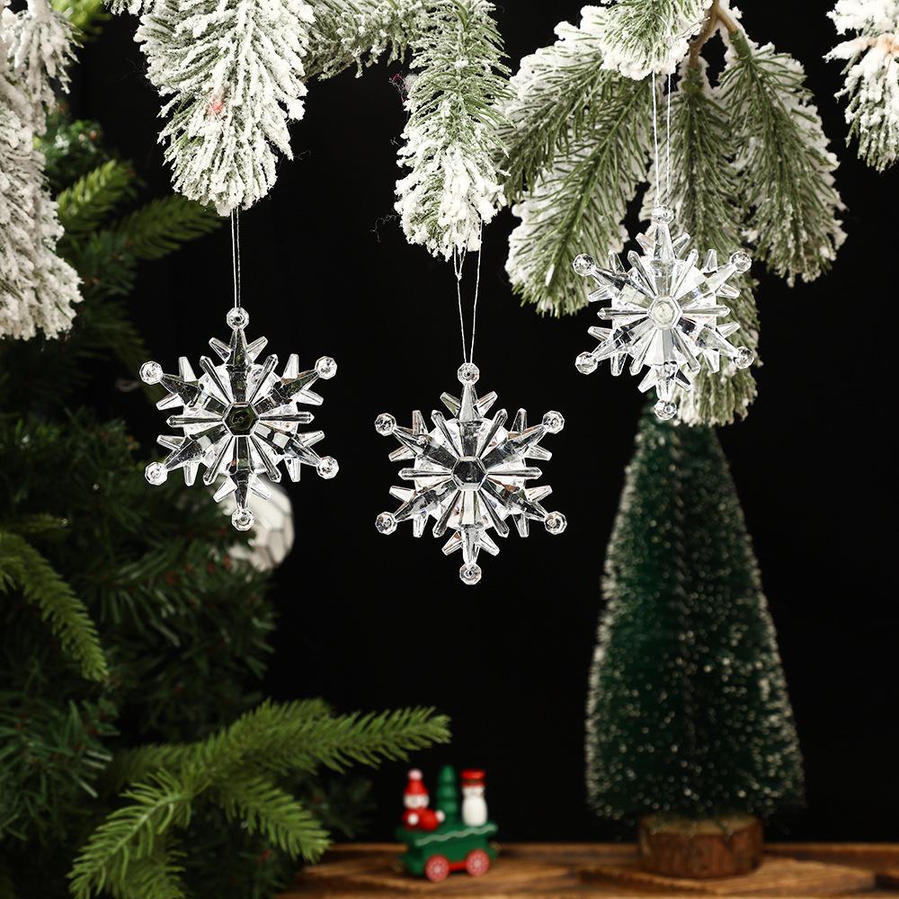 Christmas Decorations - Transparent Snowflake Pieces for Christmas Tree Ornaments - Winter Festival - Christmas Transparent Snowflake Ornaments