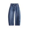 NVG·YOUNG Men's Washed Blue Loose Fit Curved Straight Leg Denim Jeans