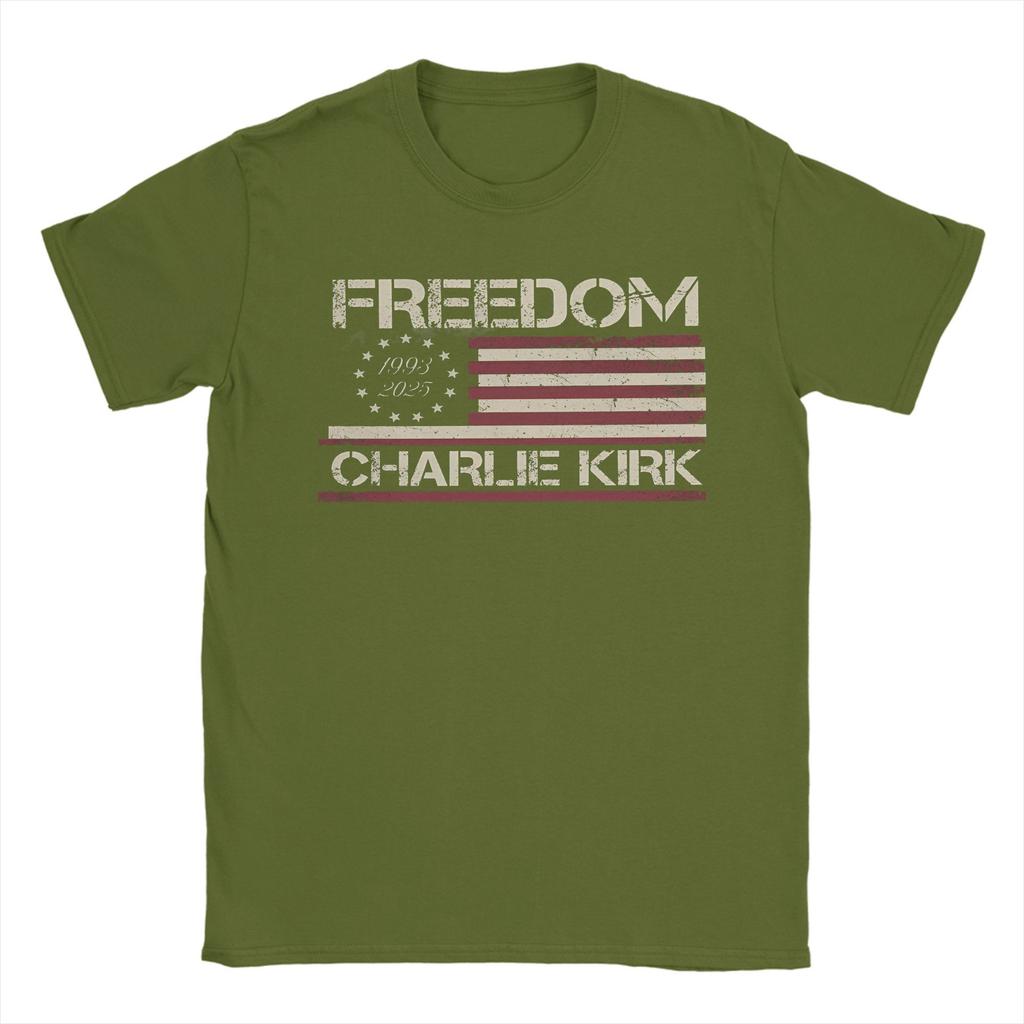 Freedom T Shirt Summer Charlie Kirk Cotton T Shirts For Male Trending Custom Logo Tshirt Short Sleeve Vintage Top Tees
