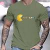 Men's 100% pure cotton summer loose and comfortable casual solar system Planets printed round neck short sleeved T-shirt top